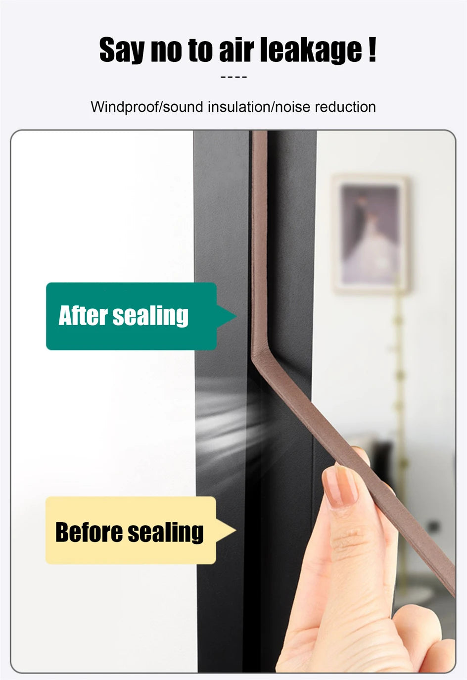Door Insulation Seal Strip Tape Self-adhesive Acoustic