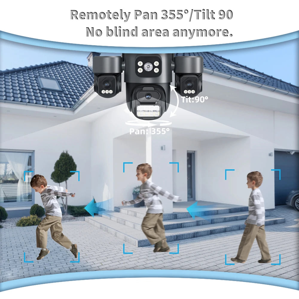 iCsee 3 Lens 3 Screen WiFi Camera 360° Auto Tracking  Surveillance