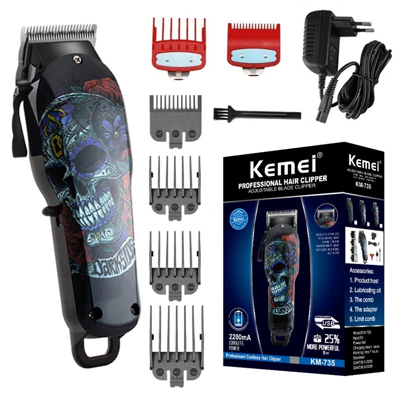 Kemei Cordless hair clipper professional hair trimmer