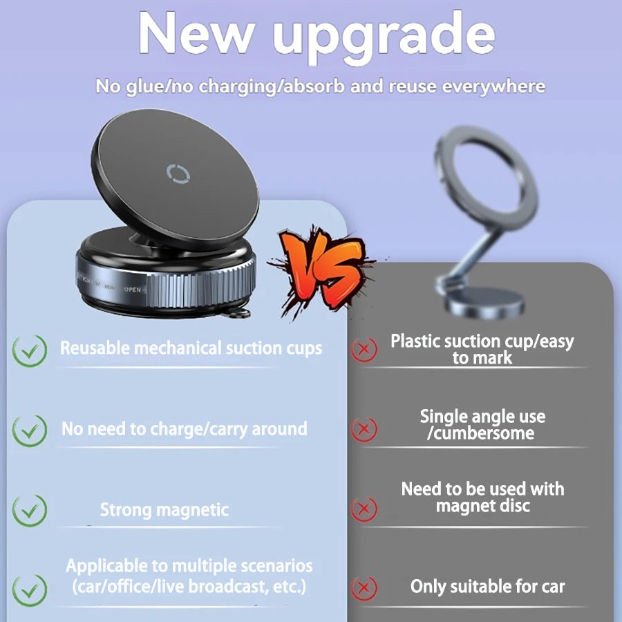 Car Phone Holder, Magsafe Magnetic Vacuum Intelligent Car Mount