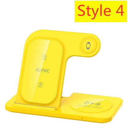 3 in 1 Wireless Charger Stand Pad Foldable Fast Charging