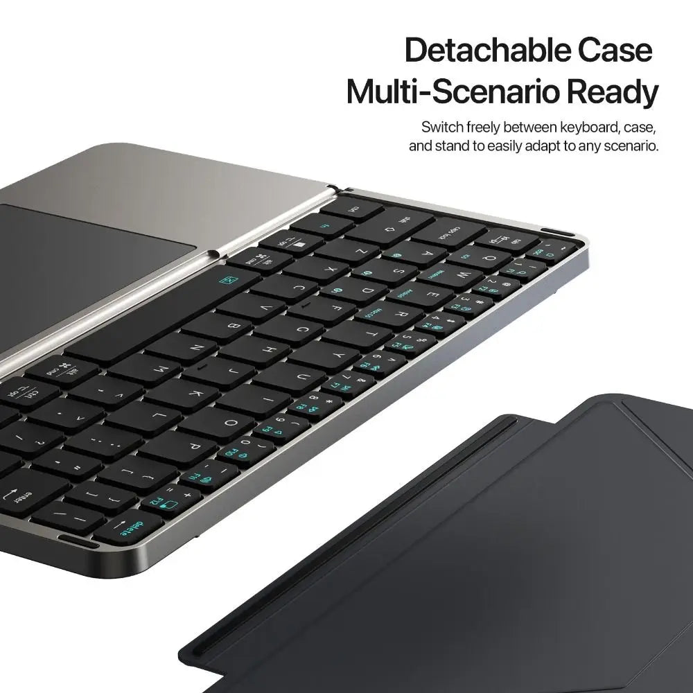 Folding Bluetooth Keyboard PC Phone Holder Wireless Foldable Keyboard