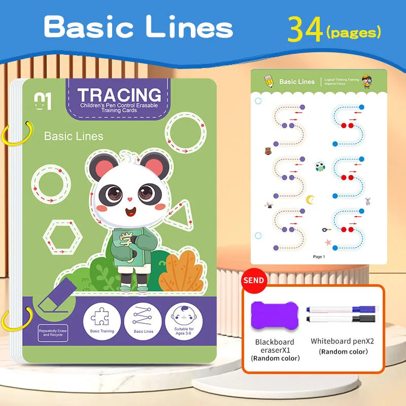 34-Page Children's Reusable Workbook Set