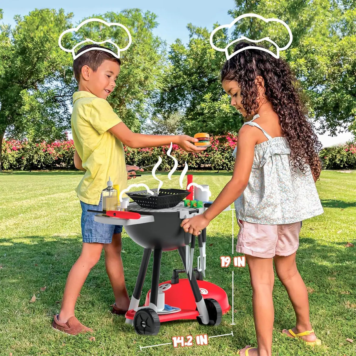Kitchen Toy Set BBQ Play Grill, Cooking Toy Set for Kids