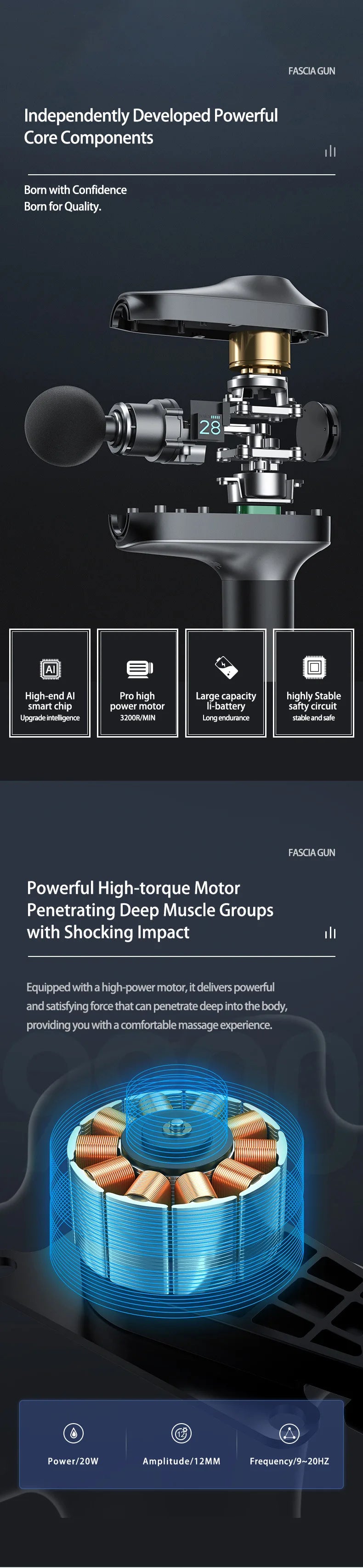 New Arrival Massage Products Brushless Motor Strong Deep Tissue