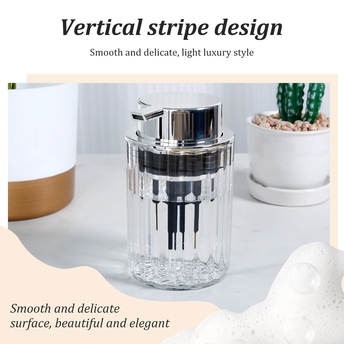 Foam Soap Dispenser 300ml Clear Refillable Foaming