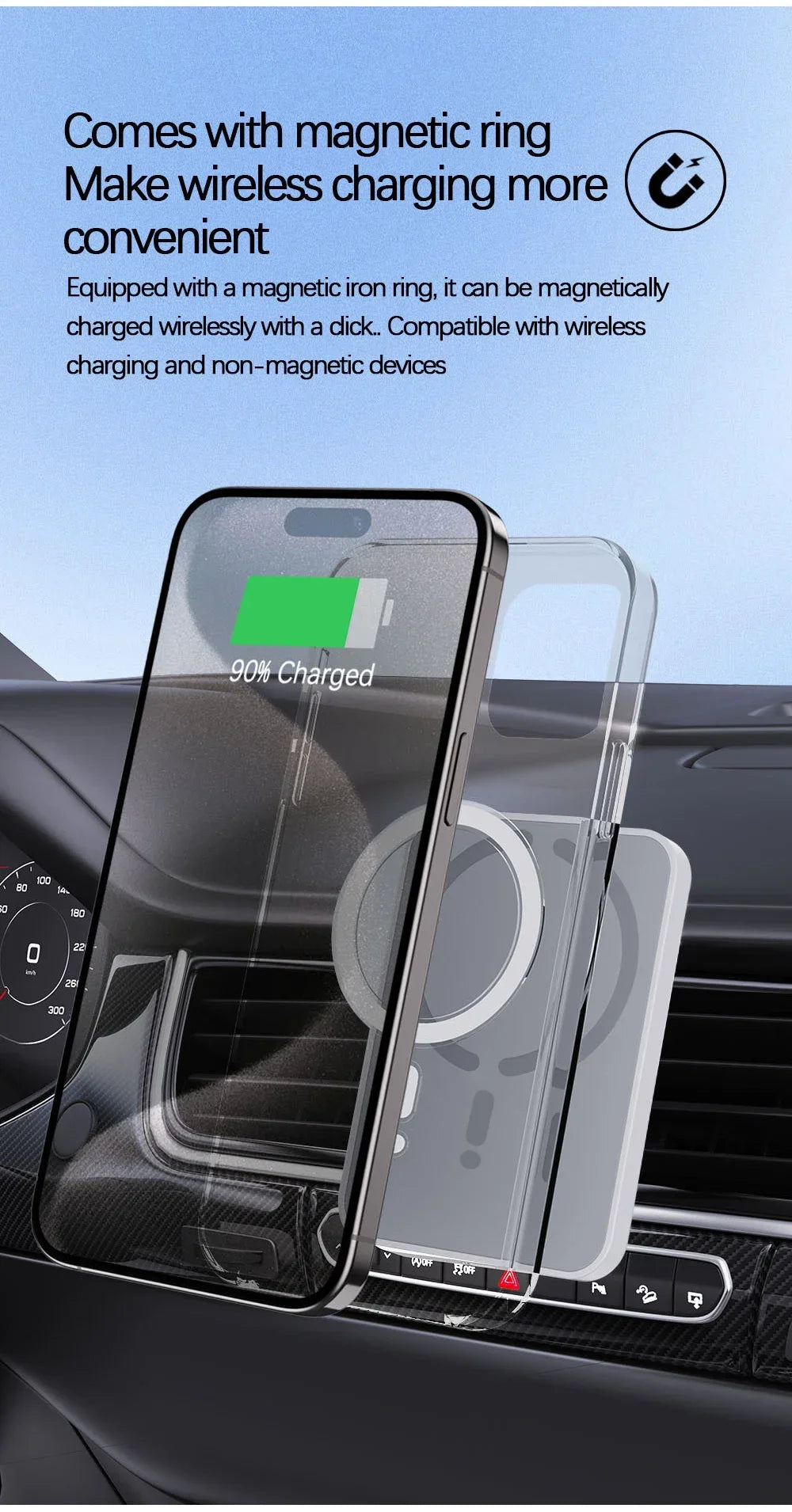 Magnetic Wireless Car Charger Air Outlet Phone Holder
