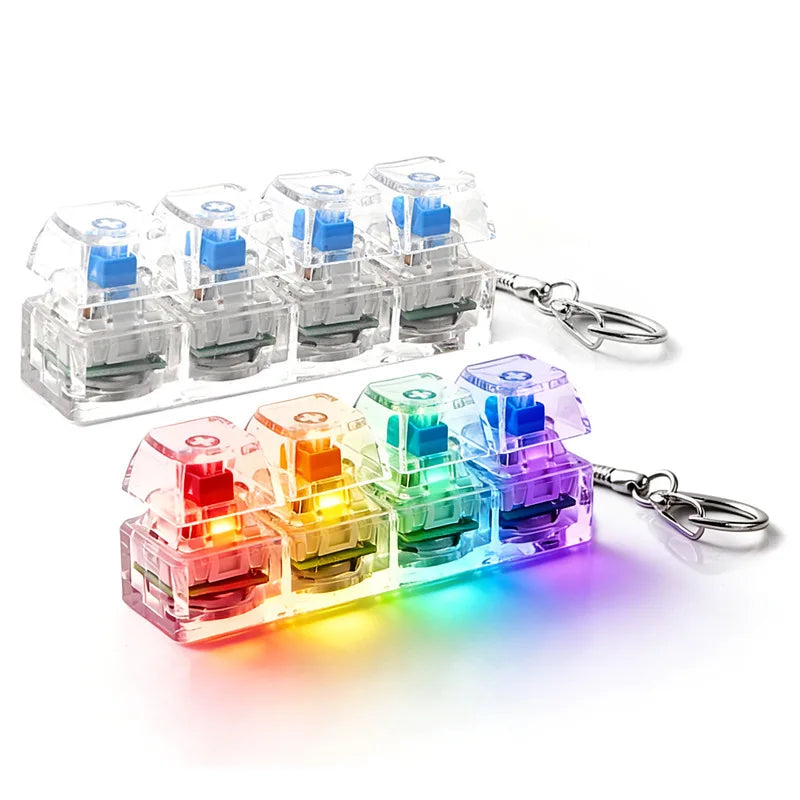 4-Button Fingertip Keychain RGB Fidget Stress Relief