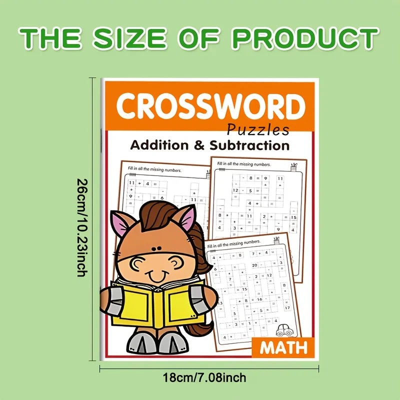 Children's math crossword puzzle book practice