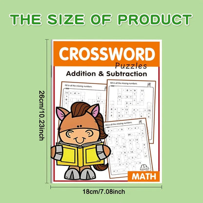 Children's math crossword puzzle book practice