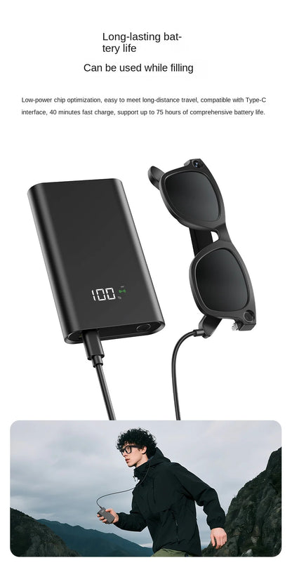 Smart Glasses AR AI Translation 4K Camera Bluetooth Call Touch Control