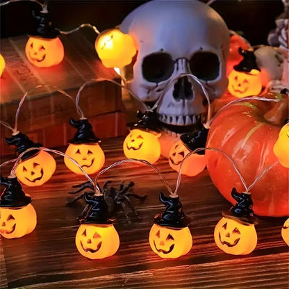 59.06in Halloween Pumpkin Fairy Lights Warm White 10LED Festival String Lights