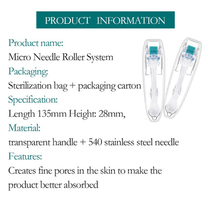 540 Needles Roller Skin Care Microneedling Face Roller