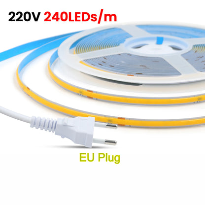 220V 110V 5m-20m COB LED Strip Light Lighting Flexible