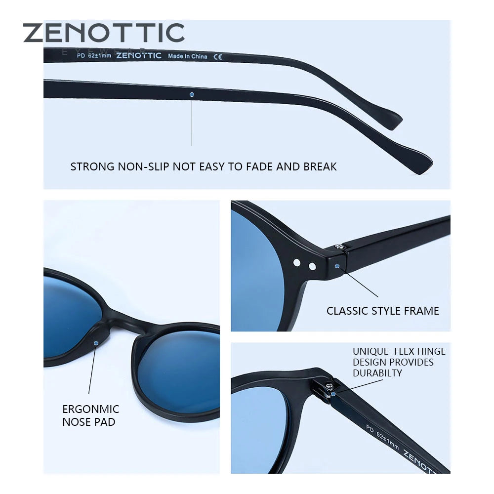 Retro Circular Polarized Sunglasses Vintage