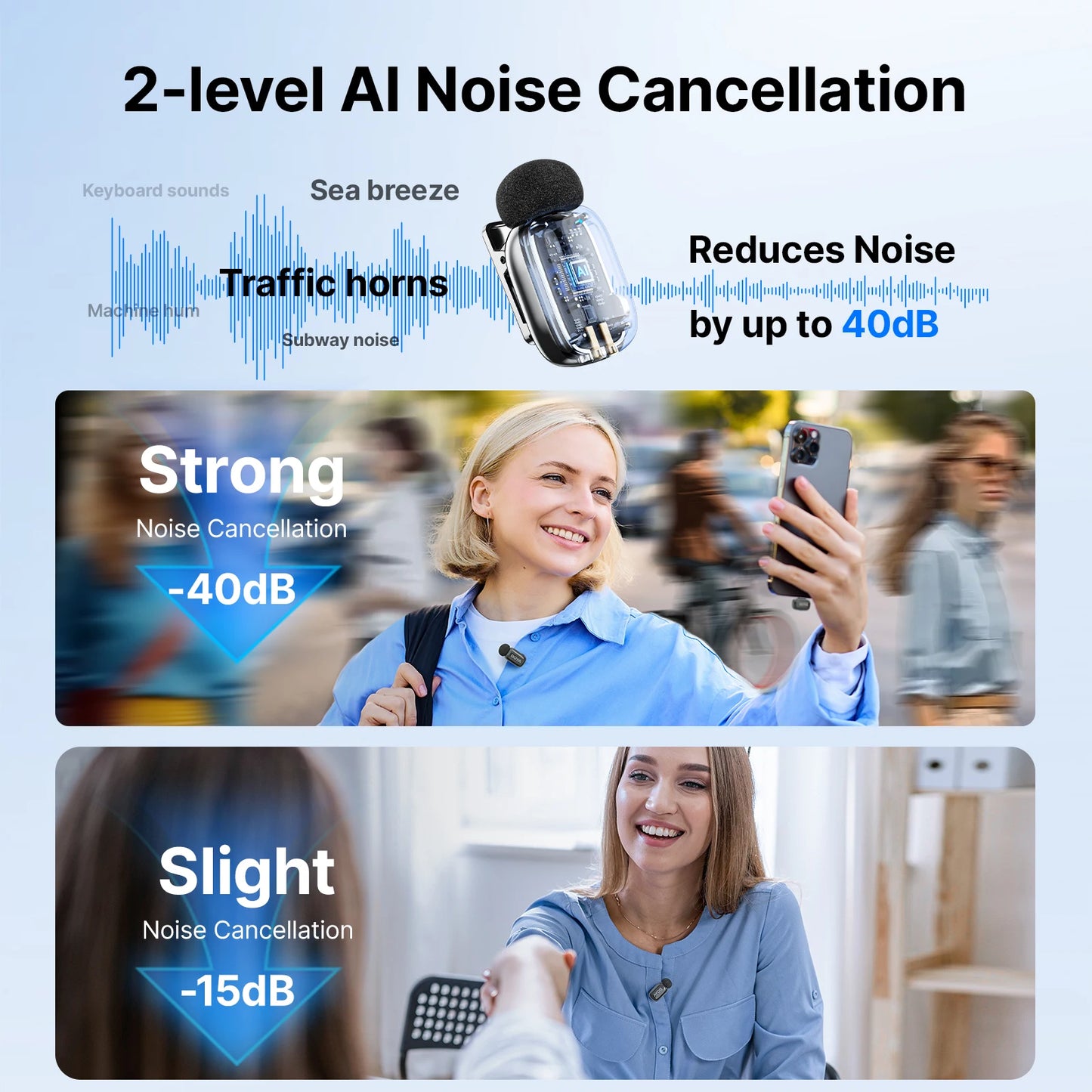 BOYA Mini 2 Wireless Lavalier Microphone AI Noise Reduction