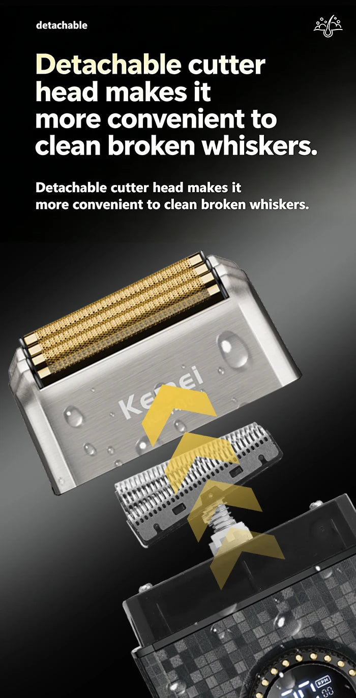 Kemei Rechargeable Cordless Shaver for Men Triple Blade
