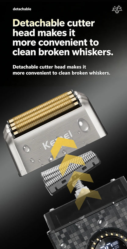 Kemei Rechargeable Cordless Shaver for Men Triple Blade