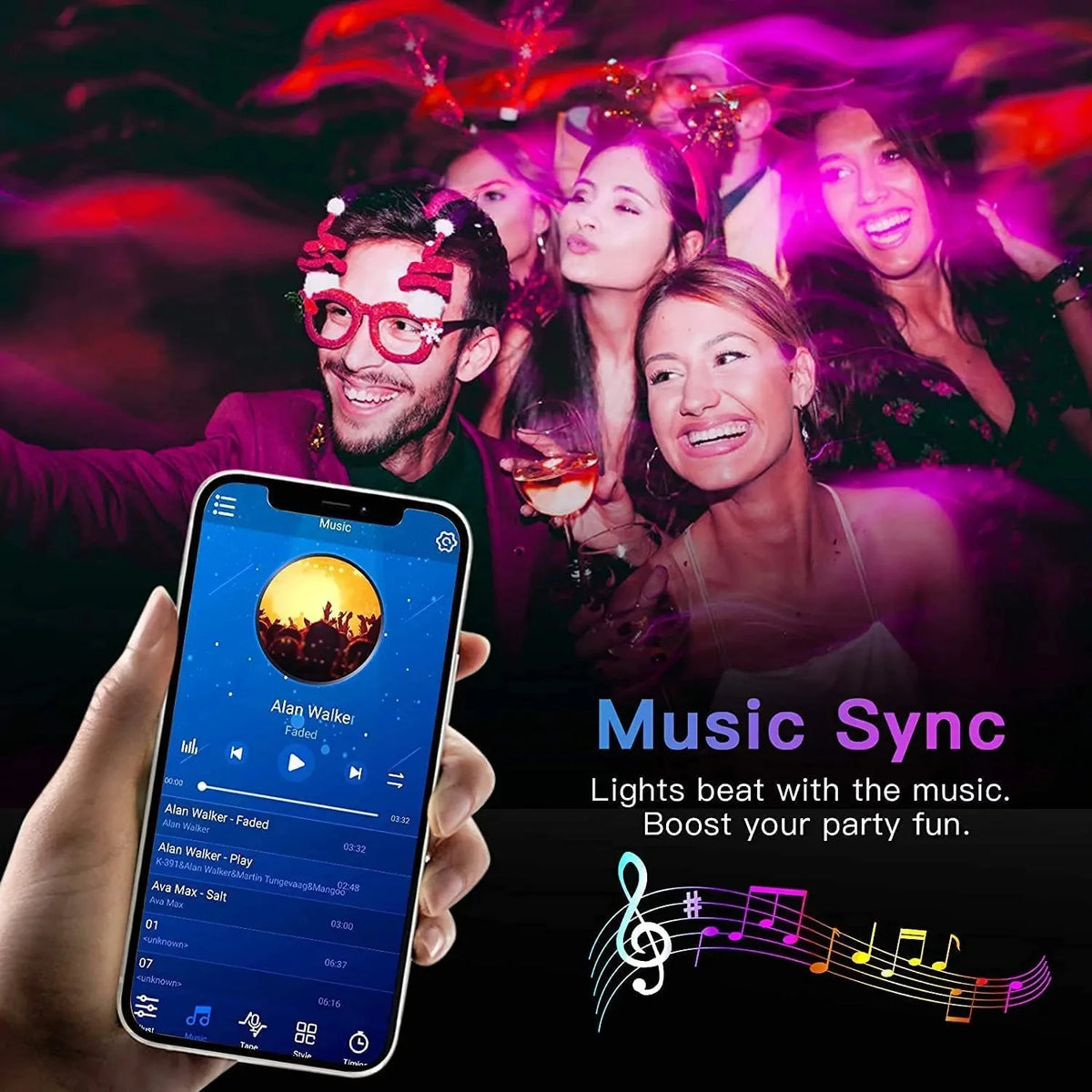 Bluetooth LED Strip Lights Smart SMD 5050 APP Remote Control