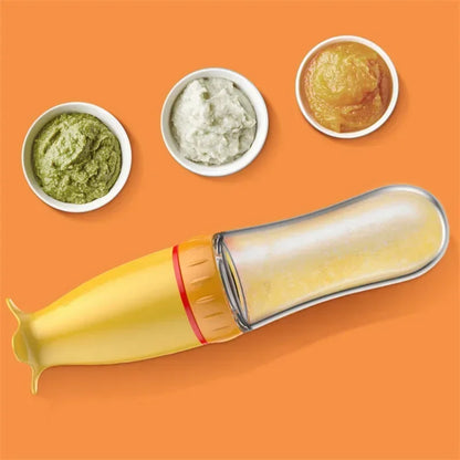 Safe Useful Silicone Baby Bottle with Spoon Food Supplement