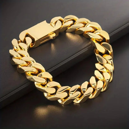 316 Stainless Steel Plated 18k Gold Fashion Hip Hop Bracelet