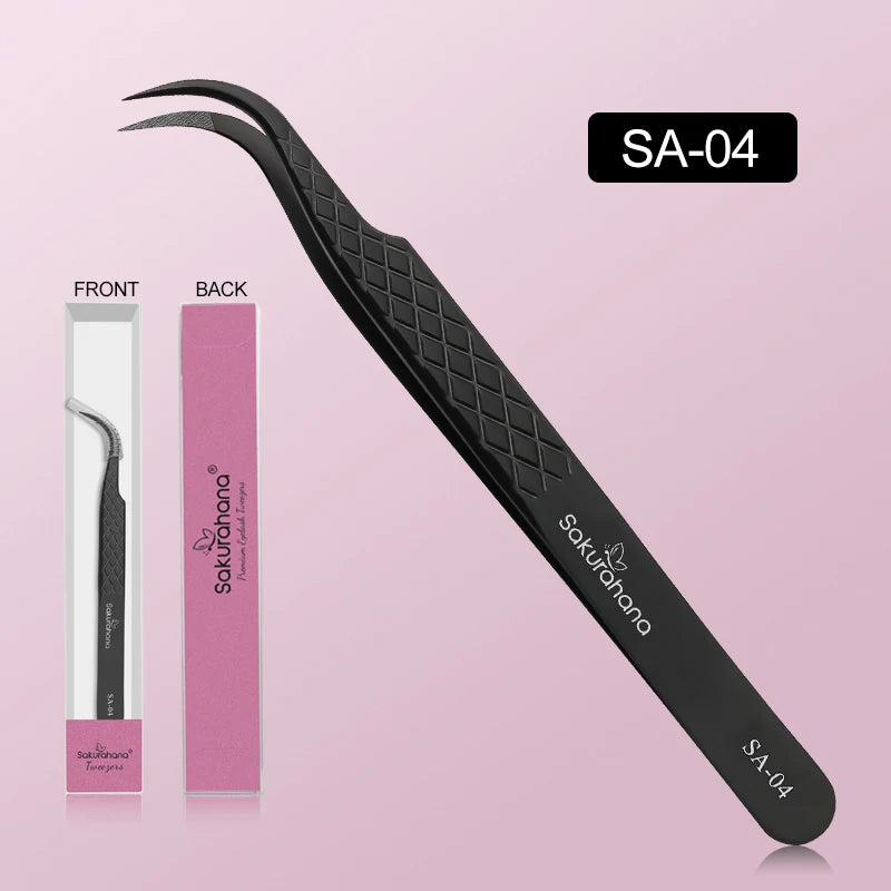 SAKURAHANA High-end Eyelash Tweezers Black Fiber Tip