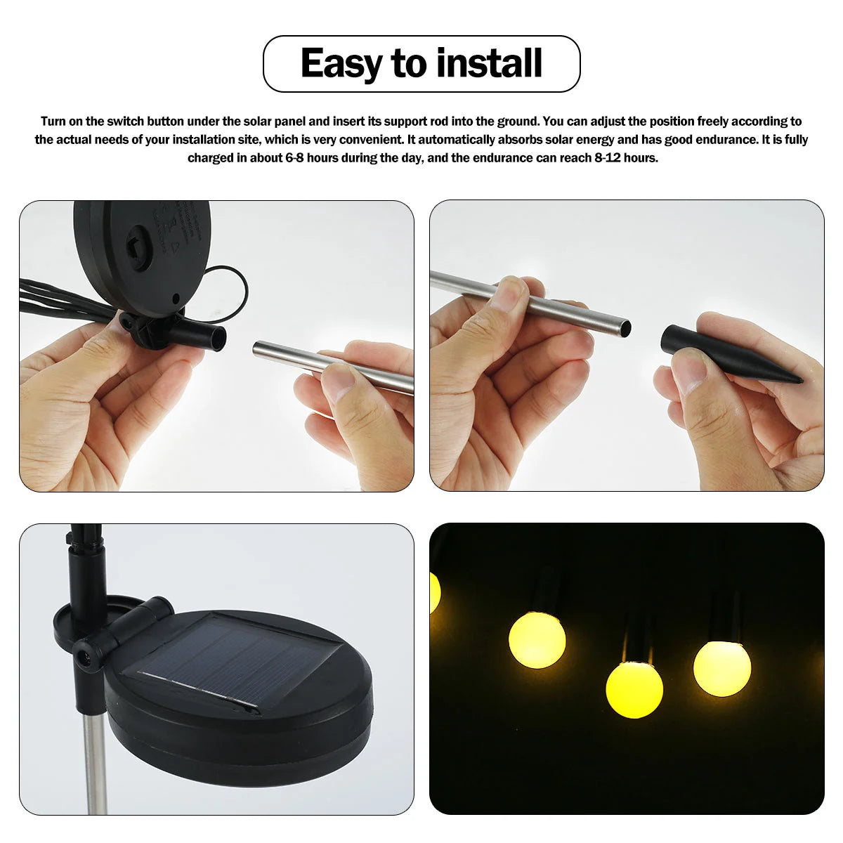 Solar LED Light Outdoor Waterproof Garden Sunlight Lights