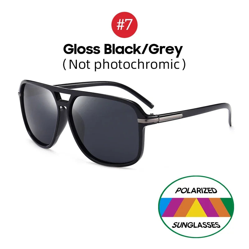 VIVIBEE Men Night Vision Sunglasses Photochromic Pilot