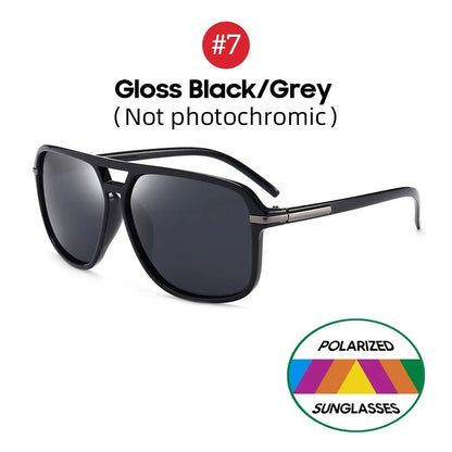 VIVIBEE Men Night Vision Sunglasses Photochromic Pilot