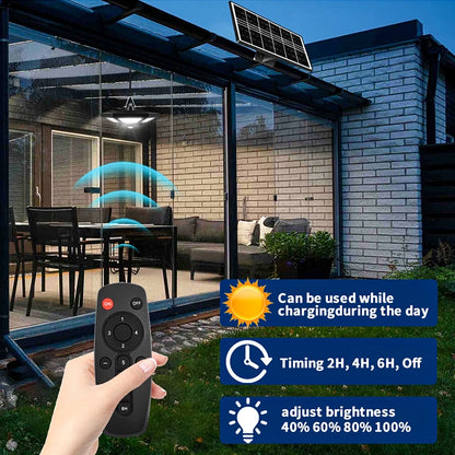Solar Pendant Lights Outdoor Indoor with Remote Solar Shed Light