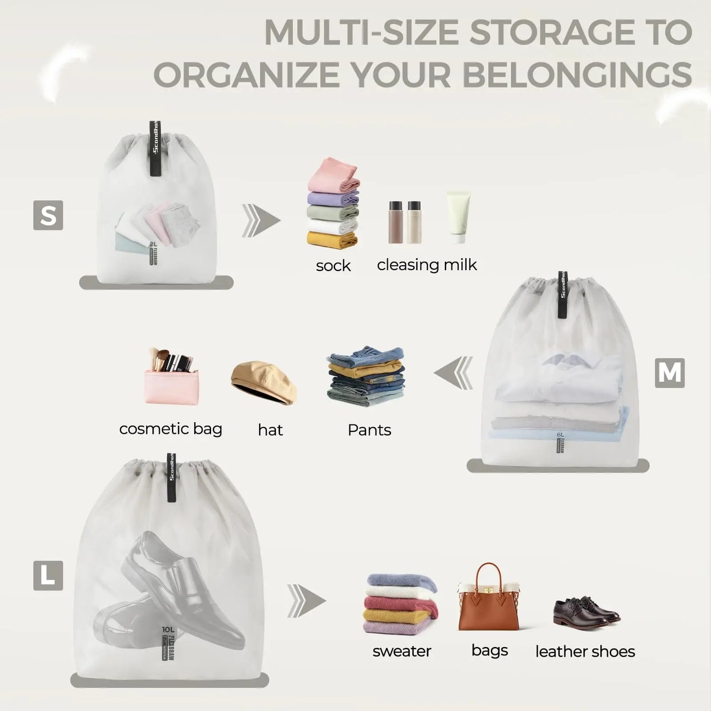 Travel Organizer Pouch with Multiple Pockets for Outdoor