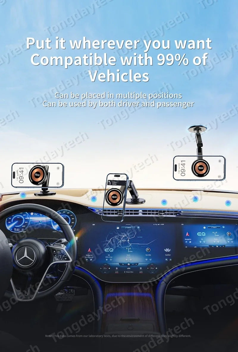 15W Car Magnetic Wireless Charger Holder 360 Rotation
