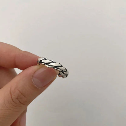 VENTFILLE 925 Sterling Silver Finger Rings Hollow Chain