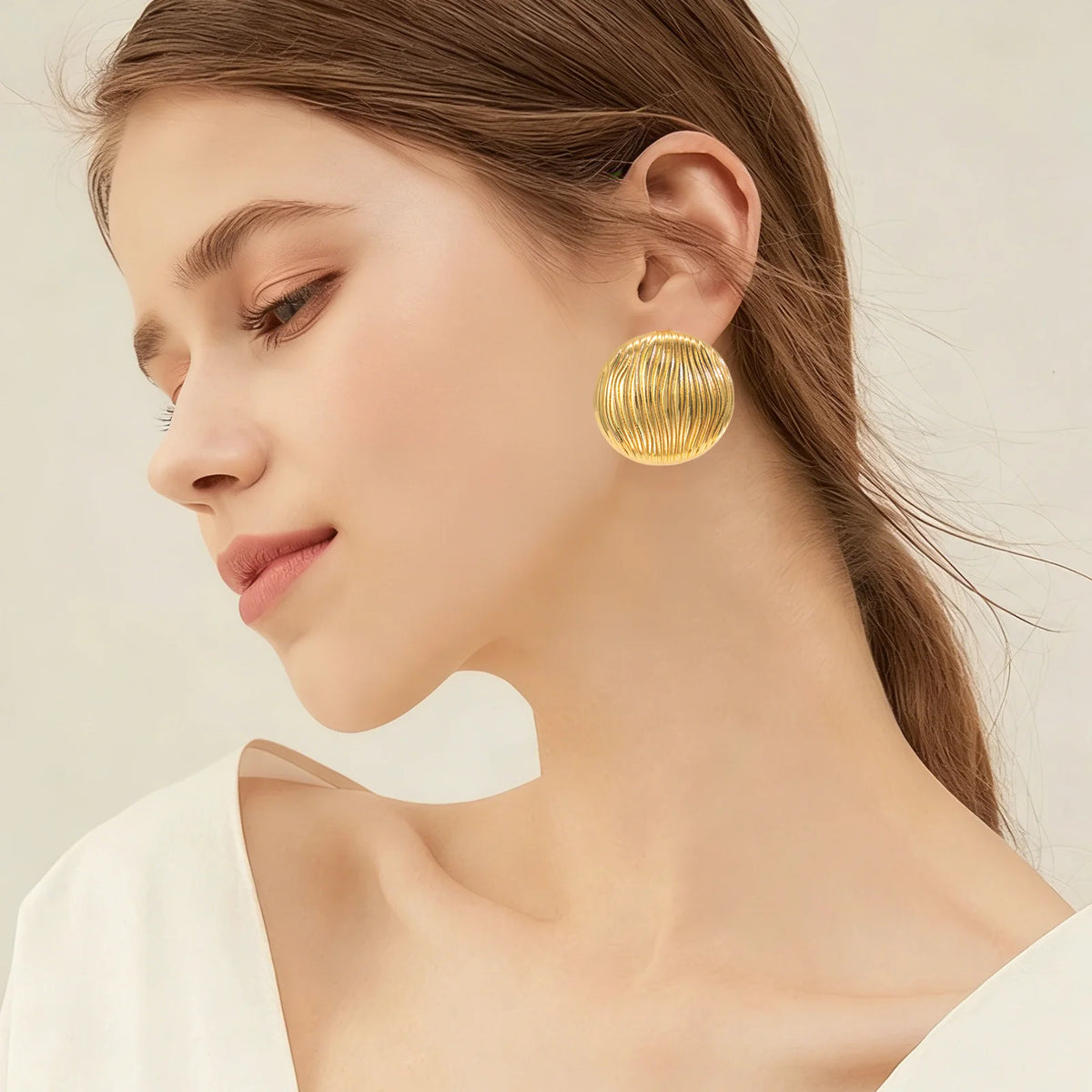 Hemispherical  Earrings Round Punk Geometric Style Jewelry