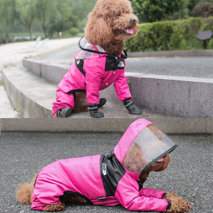 Pet Dog Raincoat Transparent Hooded Waterproof Coat