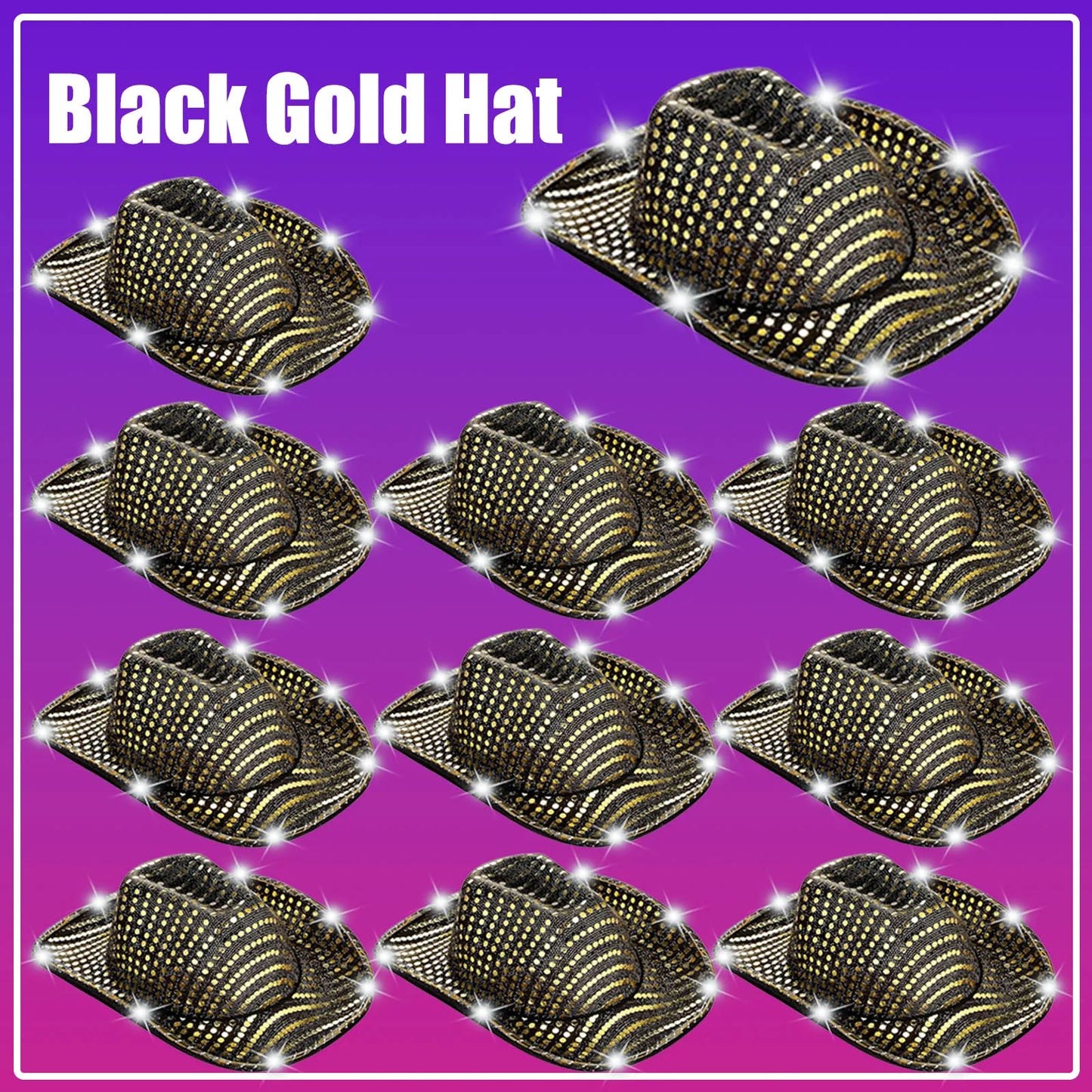 LED Cowboy Hats Wedding Hats Bulk Light up Cowboy Hats