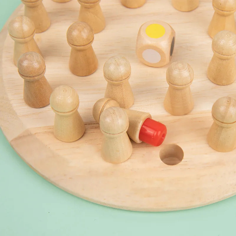 Wooden Memory Match Stick Chess Color Game Board Puzzles