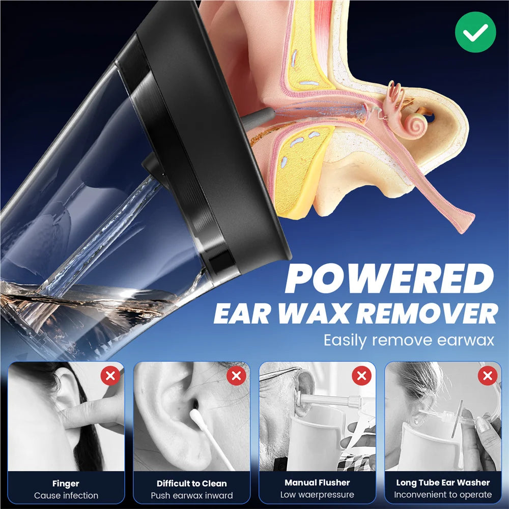 2 In 1 Dual Water Tank Electric Ear Wax Remover Safe Temp