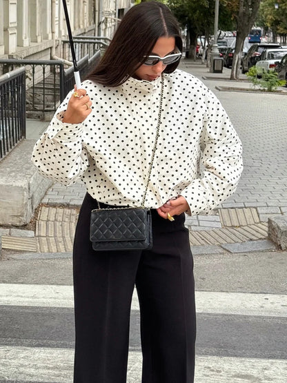 HH Fashion Women's Polka Dot Print Short Coats