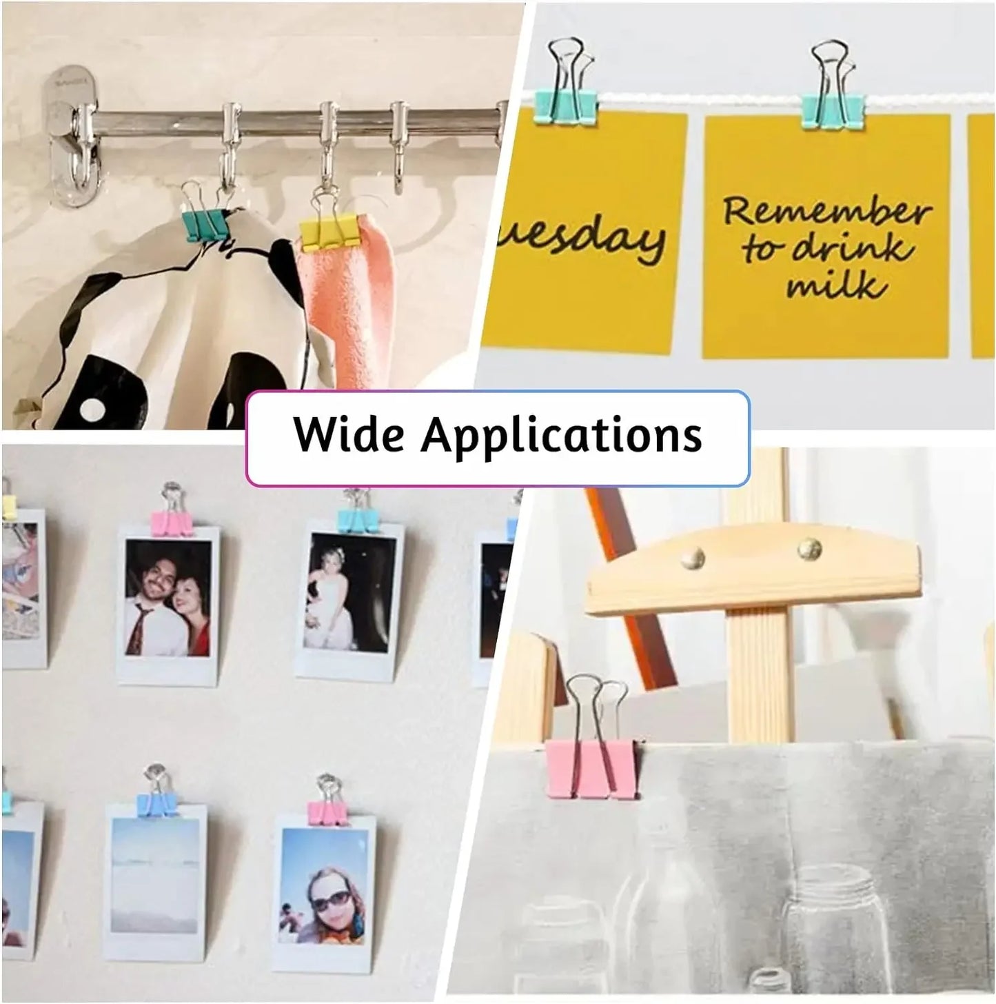 60pcs Mini Binder Clips Color Binder Clip Small Paper Clip