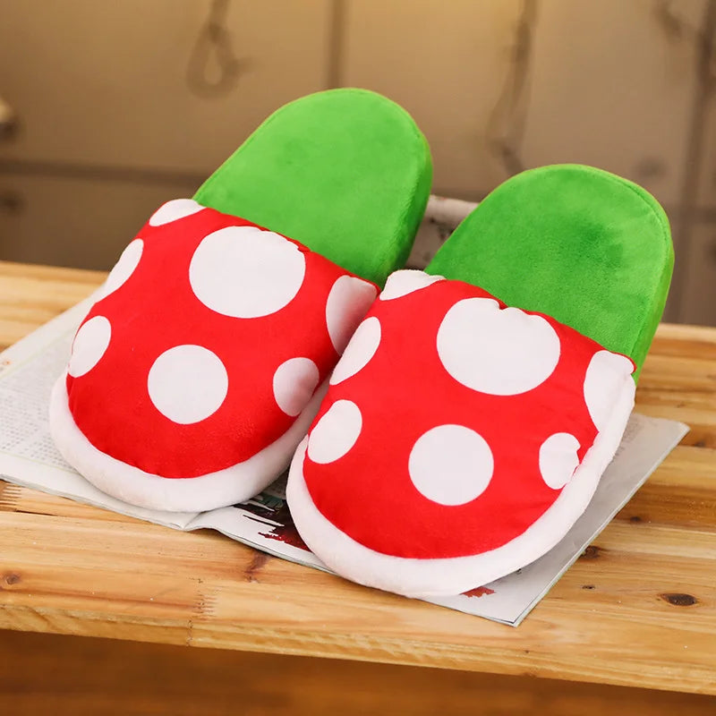 Mushroom Home Slippers Plush Piranha Plant Plush Kids