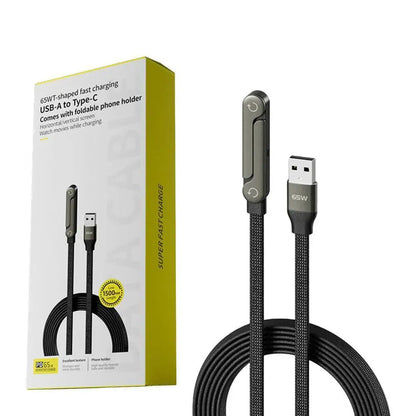 Sideways Phone Charger Invisible Stand Charging Cable