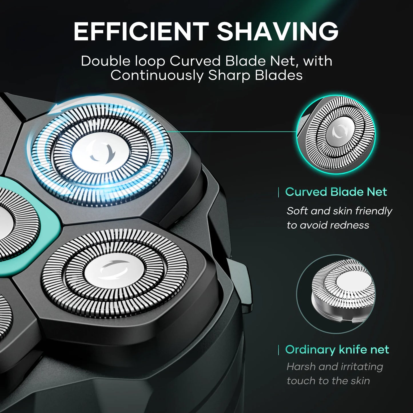 Electric Head Shavers for Bald Men 6D Magnetic Razor Beard Trimmer