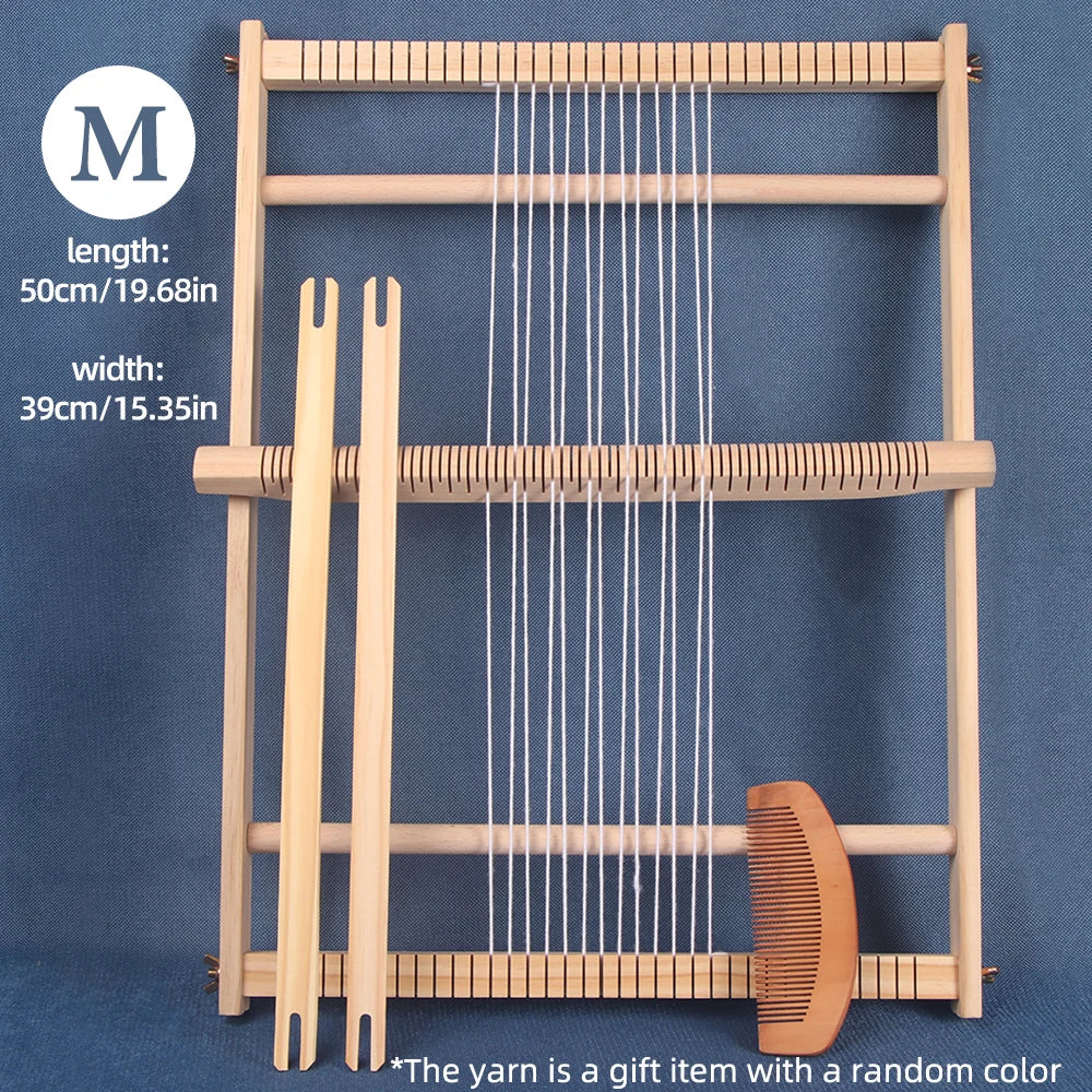 Wood DIY Weaving & Knitting Loom Machine, Wooden Frame