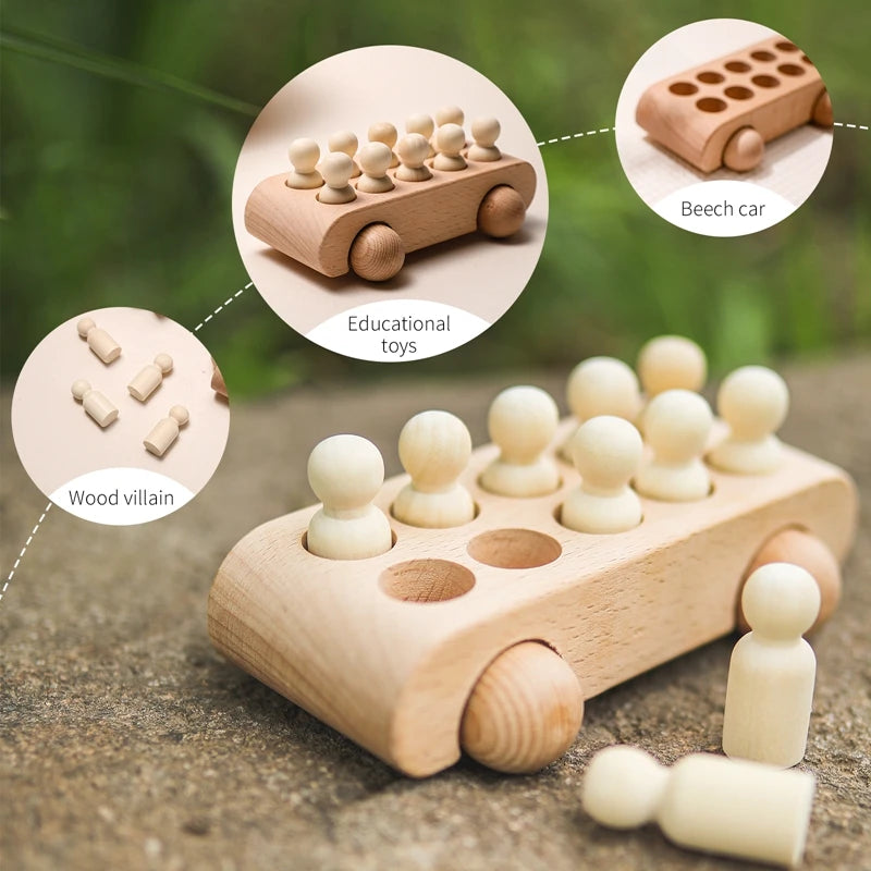 Wooden Train Birthday Toy  Montessori Toys Baby Educational Toys
