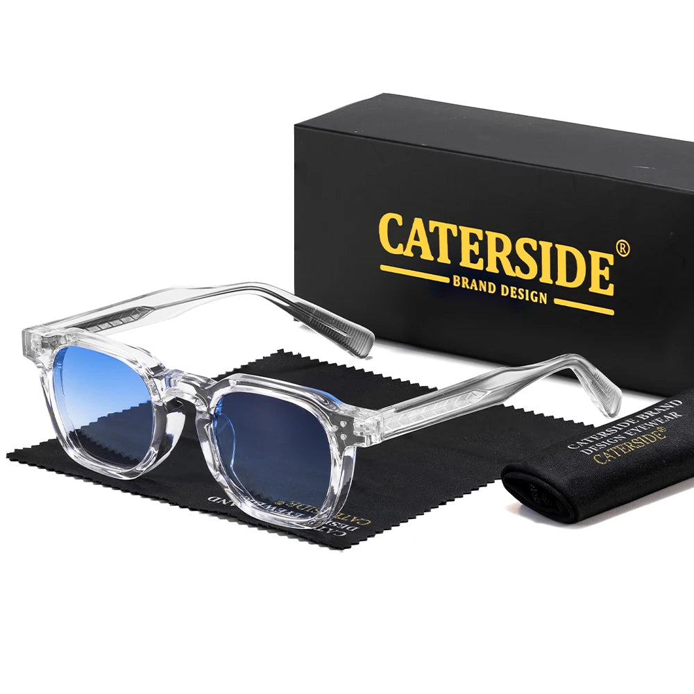 CATERSIDE Retro Punk Men Sunglasses Small Frame Square