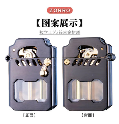 Zorro Kerosen Lighter Cyber Mecha Transparent Bin Rocker