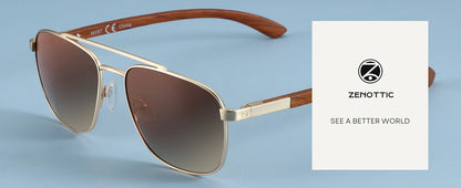 ZENOTTIC Trend Wood Polarized Sunglasses for Men