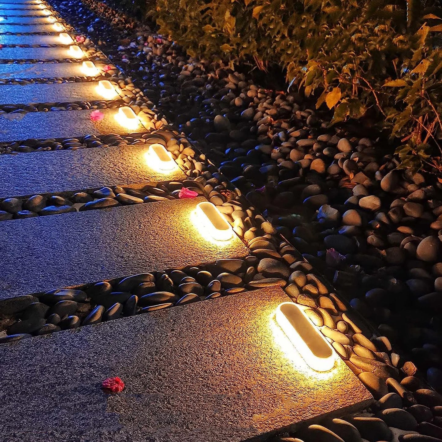 4 Pack Solar Deck Lights Outdoor Step Lights IP68 Solar