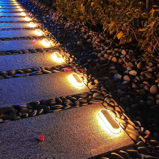 4 Pack Solar Deck Lights Outdoor Step Lights IP68 Solar